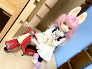 30cmドールと原付